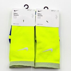Nike Spark Socks (3 Pair) Crew, Cushioned Size 8 - 9.5 Mens Volt Yellow